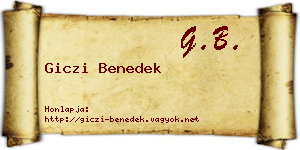 Giczi Benedek névjegykártya
