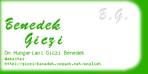 benedek giczi business card